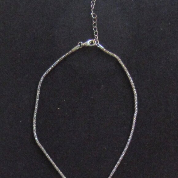 Grey Cat's Eye/Moonstone Cabochon Necklace, Rope chain, adjustable, Lariet - Picture 11 of 14